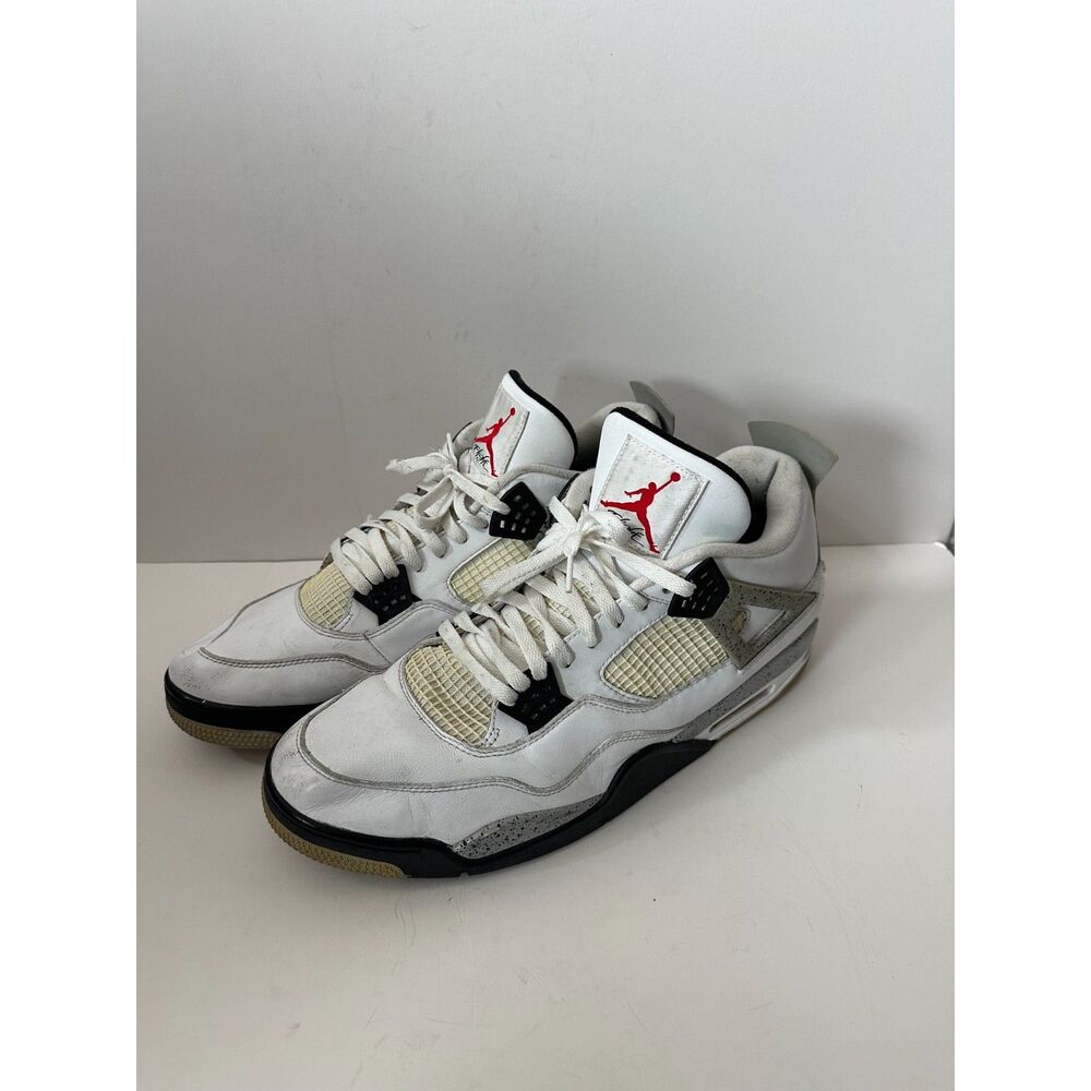 NIKE  Air Jordan 4 Retro White Cement Sneakers
